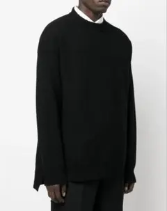 JIL SANDER ジルサンダー サイドスリット ウールニット ブラックのサムネイル