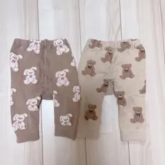 動物レギンス2着セット◎ジェラートピケのようなデザインです