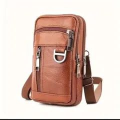 ブラウン ショルダーバッグ 3ポケット