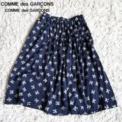 COMME DES GARÇONS コムデギャルソン　アシメ切替スカートリボン柄のサムネイル