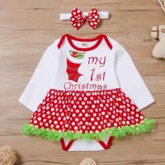 クリスマス　ロンパース　80