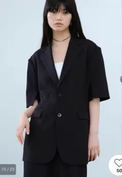 【極美完売品✨️】 CODE A half sleeve jacket 半袖 黒のサムネイル