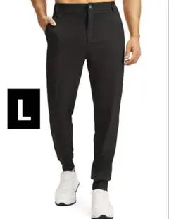 新品 ゴルフウェア ロングパンツ ジョガーパンツ メンズ ブラック Lサイズ