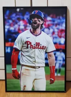 フィリーズ ブライスハーパーMLB！A3サイズポスターフレーム付き