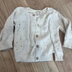 petit main ホワイト カーディガン 80