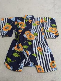 【OCEAN&GROUND　オーシャン&グラウンド】浴衣ロンパース　花柄　80