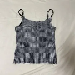 レトロギャラリー カップ付き キャミソール インナー ギンガムチェック 黒 白