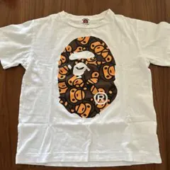 BAPE KIDS エイプヘッド総柄 Tシャツ ホワイト 130cm正規品のサムネイル