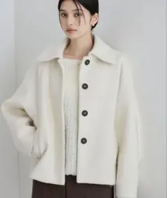 VIS シャギーオーバーライズミディアム丈ブルゾン