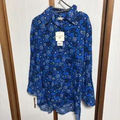 UNIQLO×MARNI オーバーサイズシャツ 花柄 ブルー Lサイズのサムネイル