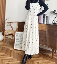 カットジョーゼットダブルストラップキャミワンピース