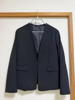 ノーカラージャケット 黒