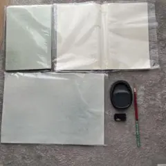 かな書道用具セット 硯 筆 墨 半紙