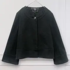 【イネド】INEDノーカラー ジャケット ブラック 日本製 セレモニー 9(M)のサムネイル