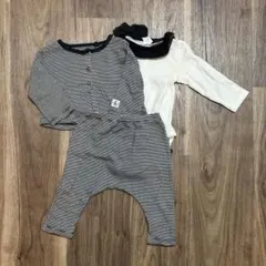 petit bateau ロンパース・カーディガン・パンツセット