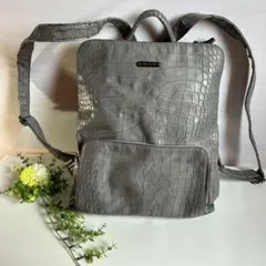 Anne Klein（アン・クライン）バッグ グレー クロコダイル風リュック
