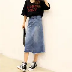 AND J ひざ丈デニムスカートのサムネイル
