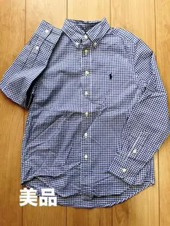未使用　ポロラルフローレン 長袖シャツ ギンガムチェック ブルー M10-12