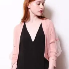 furfur チュールカーディガン ピンク ボレロ