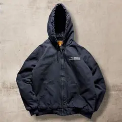 US古着企業ロゴ刺繍CornerStone中綿ダックジャケットフェードネイビー