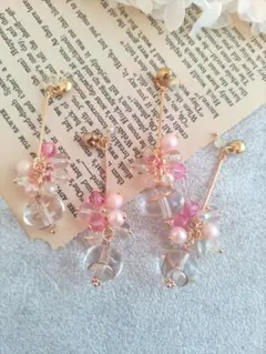 541★2ペア4個オリジナルチャーム、コネクター、ボリュームビーズ、韓国