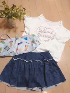 最終タイムセール!!未使用 女の子 ジュニア水着3点セット