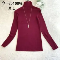 タートルネック えんじ色