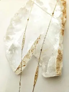 agete アガット クラシック K10 YG ロング ネックレス 美品