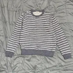 Avail グレー ストライプ トレーナー トップス ニット Mのサムネイル