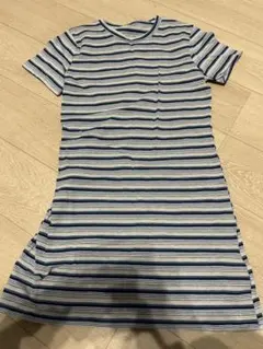 Dazy ストライプ 半袖ミニワンピース L