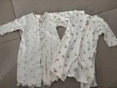 花柄さくらんぼ柄ロンパース2点セット