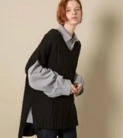 INTER FACTORY　スリットアランニットベスト　 新品未使用