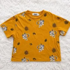 PAIRMANON STREET 半袖Tシャツ 100 トラ柄 総柄 マスタードのサムネイル