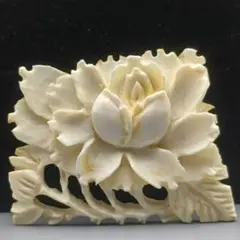 希少　アンティーク　アイボリー彫刻ブローチk 水辺の鷺 ジャポニズム アンティーク彫金ブローチ | ルーヴル