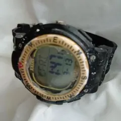 デジタル腕時計 黒 ラバーバンド