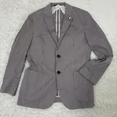 リョウ様専用レーベルクレストブリッジ　テーラードS 茶ギンガムチェック　綿