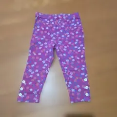 花柄紫色レギンス 95cm