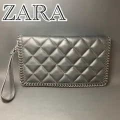 ザラ　ZARA クラッチバッグ　キルティング　チェーン　ブラック