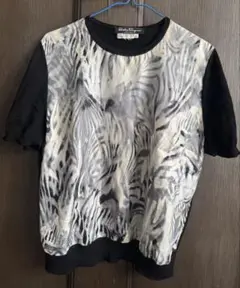 Salvatore Ferragamo ゼブラ柄 半袖セーター XL