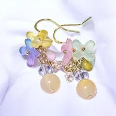 73.揺れるピアス・フラワーピアス・Silver925アレルギー対応ハンドメイド