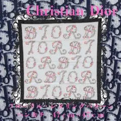 ★未使用★ Christian Dior ディオール ハンカチ 花文字 ロゴ
