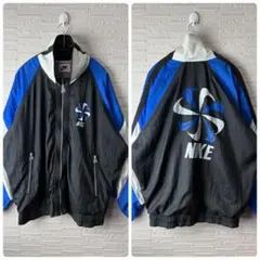 90s USA製 NIKE ナイキ　ヴィンテージ 風車 ナイロンジャケット　青黒