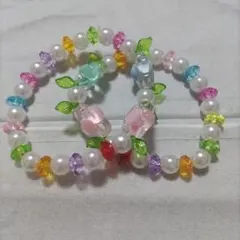カラフルビーズのブレスレット２個