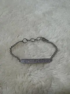 シルバー ストーン付きバー ブレスレット