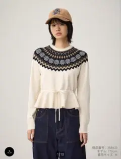 【タグ付き試着のみ】Mサイズ GU ペプラムニットプルオーバー by rokh