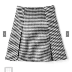 インパン裏地付き千鳥柄フレアミニスカート［mei25］