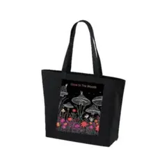 キャンバス トートバッグ　ブラック アウトドアバッグ　大人可愛い