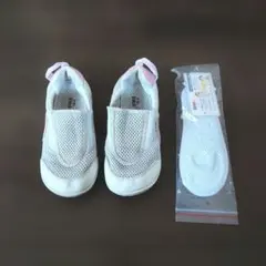 IFME 上履き 18.0cm ホワイト/ピンク