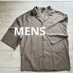 MENS ブラウンベージュ☆ 半袖ボタンシャツ☆SHEINのサムネイル