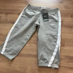 NIKEナイキ スウェット 七分丈パンツ グレー サイドライン レディースS